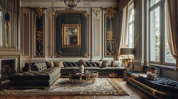 art deco luxury and stylish apartment interior photo