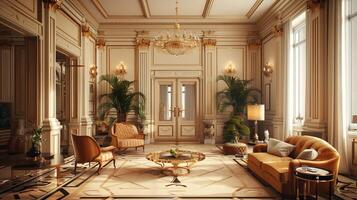 art deco luxury and stylish apartment interior photo