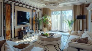 art deco luxury and stylish apartment interior photo