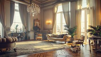 art deco luxury and stylish apartment interior photo