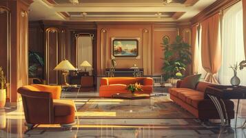 art deco luxury and stylish apartment interior photo