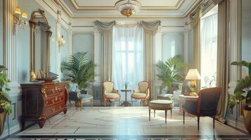 art deco luxury and stylish apartment interior photo