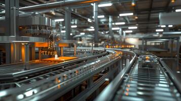 automated food production line with robotic mach photo