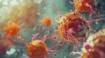 bacterium virus and cancer cell magnified abstract photo