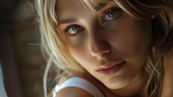 beautiful blonde woman elegance and sensuality photo