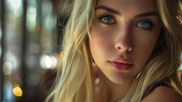 beautiful blonde woman elegance and sensuality photo