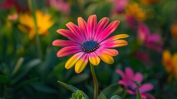 beautiful multi colored daisy in full bloom photo