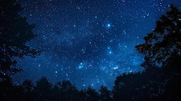 beautiful night sky with shiny stars photo