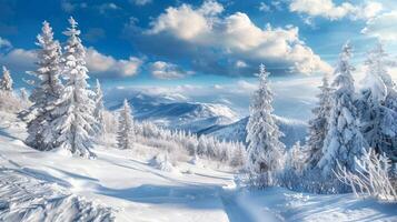 beautiful winter nature landscape amazing mountain photo