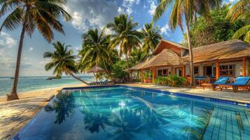 beautiful tropical beach front hotel re with swi photo