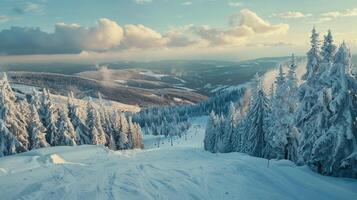 beautiful winter nature landscape amazing mountain photo