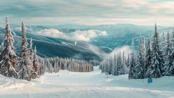 beautiful winter nature landscape amazing mountain photo