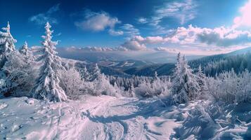 beautiful winter nature landscape amazing mountain photo