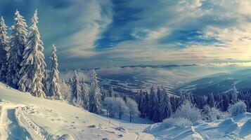 beautiful winter nature landscape amazing mountain photo