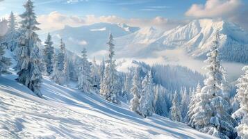 beautiful winter nature landscape amazing mountain photo