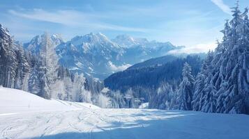 beautiful winter nature landscape amazing mountain photo