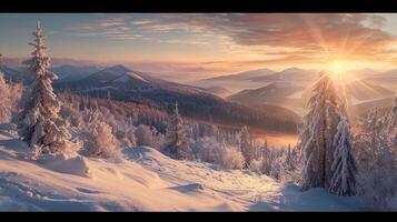 beautiful winter nature landscape amazing mountain photo