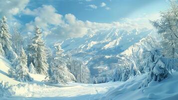 beautiful winter nature landscape amazing mountain photo