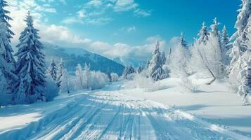 beautiful winter nature landscape amazing mountain photo