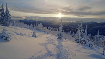 beautiful winter nature landscape amazing mountain photo