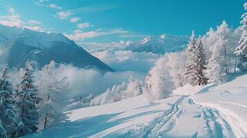 beautiful winter nature landscape amazing mountain photo