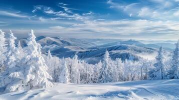 beautiful winter nature landscape amazing mountain photo