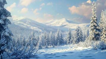 beautiful winter nature landscape amazing mountain photo