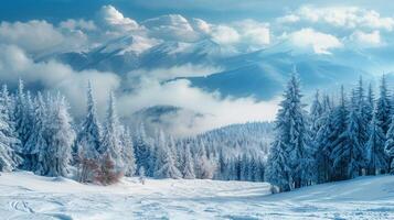 beautiful winter nature landscape amazing mountain photo