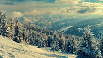 beautiful winter nature landscape amazing mountain photo