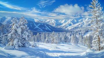 beautiful winter nature landscape amazing mountain photo