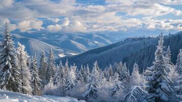 beautiful winter nature landscape amazing mountain photo