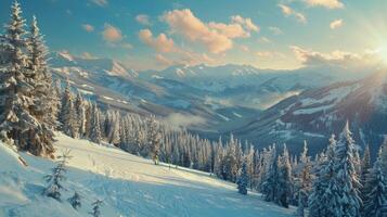 beautiful winter nature landscape amazing mountain photo