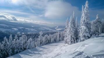 beautiful winter nature landscape amazing mountain photo