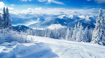 beautiful winter nature landscape amazing mountain photo