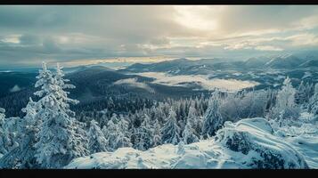 beautiful winter nature landscape amazing mountain photo