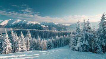 beautiful winter nature landscape amazing mountain photo