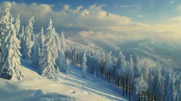 beautiful winter nature landscape amazing mountain photo