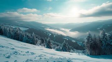 beautiful winter nature landscape amazing mountain photo