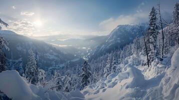 beautiful winter nature landscape amazing mountain photo