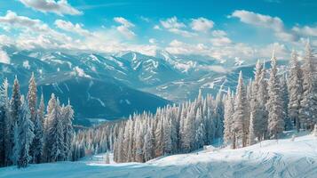 beautiful winter nature landscape amazing mountain photo