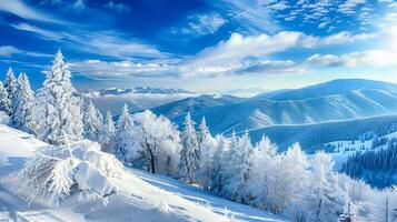 beautiful winter nature landscape amazing mountain photo