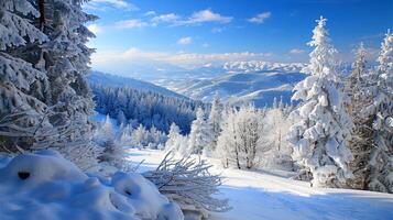 beautiful winter nature landscape amazing mountain photo