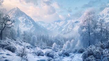 beautiful winter nature landscape amazing mountain photo