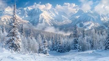 beautiful winter nature landscape amazing mountain photo