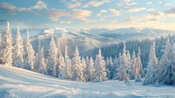 beautiful winter nature landscape amazing mountain photo