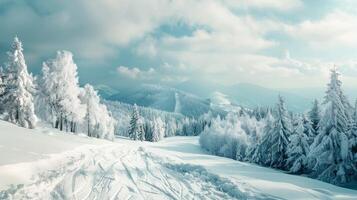 beautiful winter nature landscape amazing mountain photo