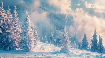 beautiful winter nature landscape amazing mountain photo