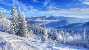 beautiful winter nature landscape amazing mountain photo