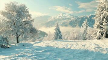 beautiful winter nature landscape amazing mountain photo