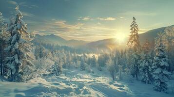 beautiful winter nature landscape amazing mountain photo